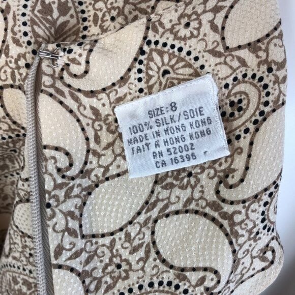 VINTAGE Liz Claiborne Paisley Silk Dress - M - Picture 8 of 9